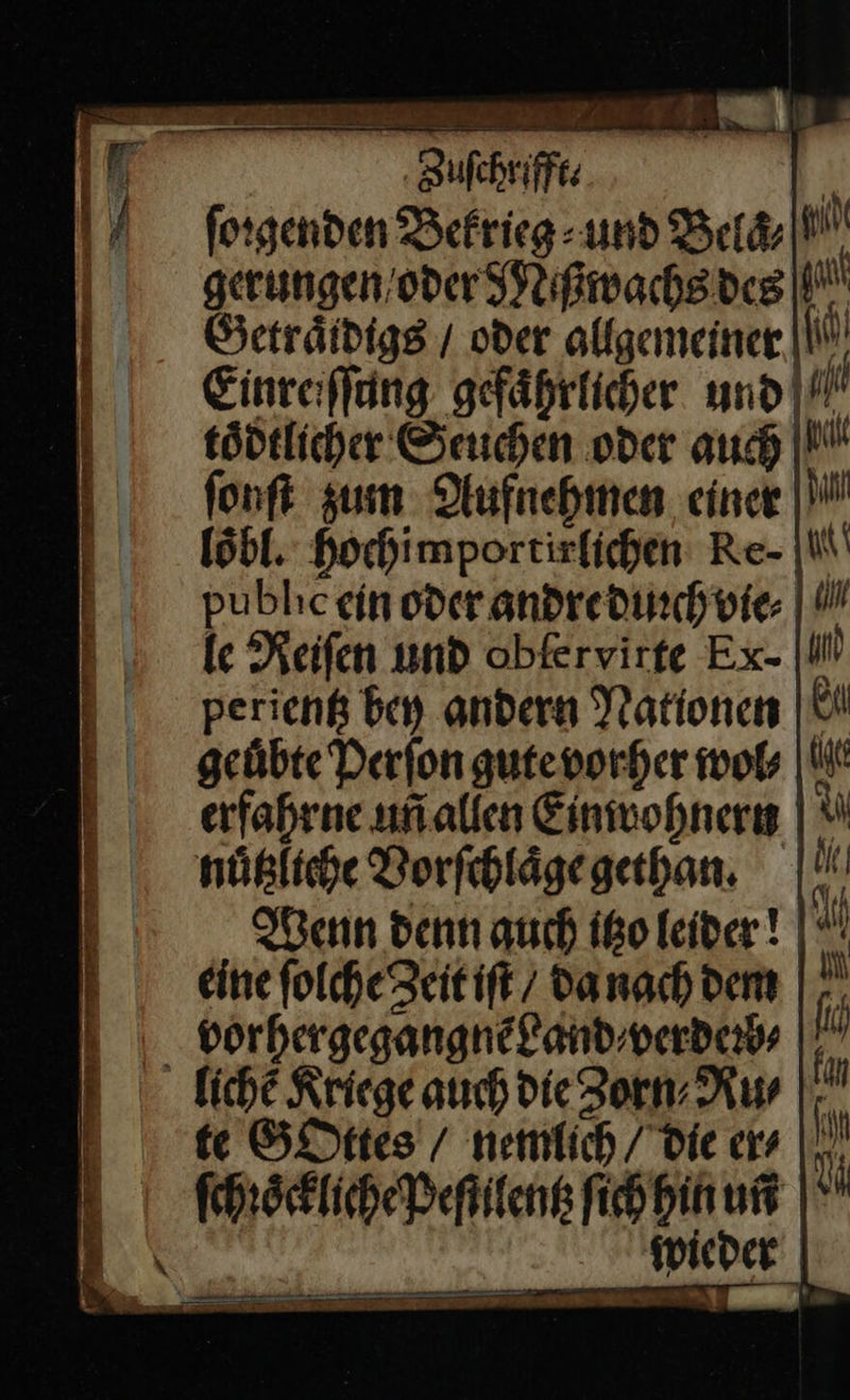          | Sn ei are TEE RE ET EEE RETTET ——— ET TEE ET TRITT TRETEN Zuſchrifft⸗  Getraͤidigs / oder allgemeiner fonft zum Aufnehmen einer loͤbl. Hochimportirfichen Re- le Reiſen und obfervirte Ex- geübte Derfon gutevorher wol⸗ eine ſolche Zeit iſt Danach dem te GOttes / nemlich / Die ers un! \ — — —— — = 
