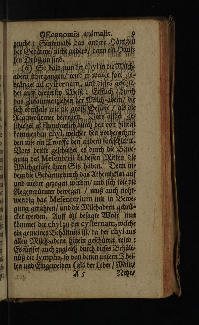      DEconomia animalis. 9 ber Sch —JJ dann ein Dad fen ri i un Ne nf alb in der,chylin sfeer ORUM Ai ria py wird er weiter fokt ae ^ us und dieſes geſchie⸗ —B—— big off, E i fj ale i4 ju rc ben. b j^ en lcher den vorbergehene ben voie ein Tropffe Ai ‚andern fort(chiebet- iehe das. Zuſa Äh he de M    Bors. dritte geſchiehet es Durch die Bewe⸗ ung des Melenterii, in deſſen Sitten. bit Sheltbaelafe ihren. Sig haben, Denn fite gung gerahten / unb die Milchadern acre Sp