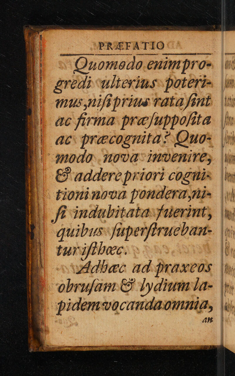 m———————— n —— ad gredi ulterius poteri- mus nifi prime vata fent ac firma pre Jfuppofita ac: precognita? Quos Do omodo nova invenire; B C'aaderepriori cogni« B noninova pondera ni ff indubitata fuerint, E quibus fupevfirueban- 4 tur ifibec.