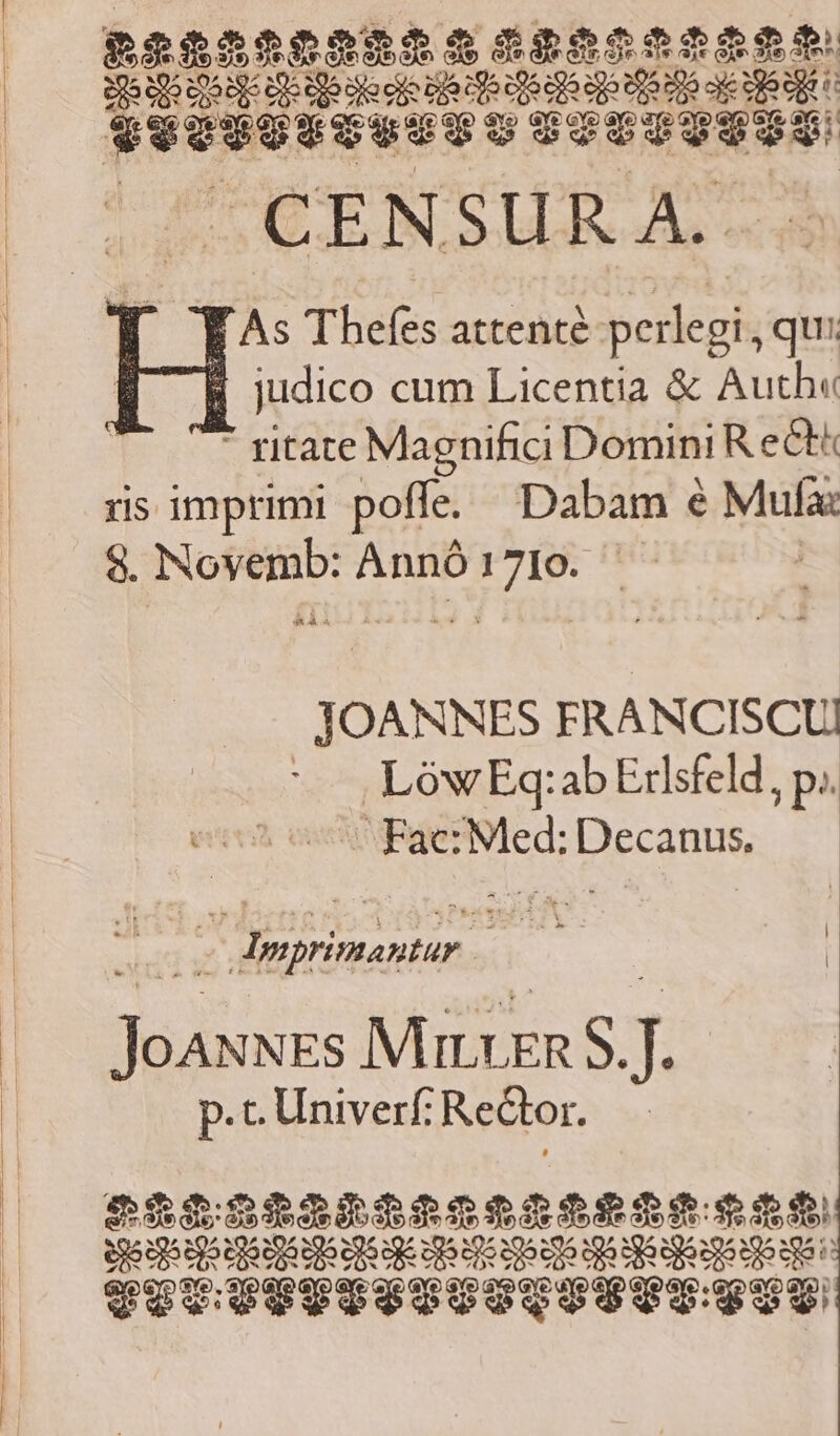 BS5452069pBRA S ORann DIIITIT PE. Gp bderuetdohub tota gol vécdéPcess $55959gUS CENSUR A. As Thefes attenté perlegi ,qu: judico cum Licentia &amp; Auth« - ritate Magnifici Domini R ect rs imprimi poffe. Dabam e Mufa: 8. purus ADAPETIE . JOANNES FRANCISCUI Low Eq:ab Erlsfeld, p^ Fac: aged Decanus hdd a e | JoANNEs MiLLER 9-]« p.t. Univerf: Rector. 25$2525920500050 05$ sepes qosepapnq DIG I IIIITPITIITIQITT