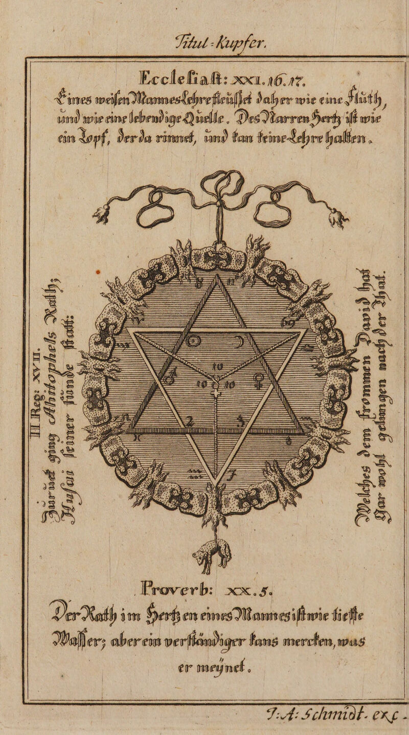 Total -Aupfer. Eccleliaß: ci. 76.72. | Eines weiſen Mannes lehre fleet daher wie eine Huth ; und wie eine lebend ge Quelle. DrsWarrenherhiliwie | ein Iopf, ö a rinnet, und kan feine. Lehre hallen. N h 322 fe alt: Br? ohels Rail XVII £ 2 I ufas einer fin men David ing Abit ©: IIIA — 7 — — II Re E | Ich es dem from Jar wohl gelungen nach der Jur def 5 Me JA. clumidt- exXg -