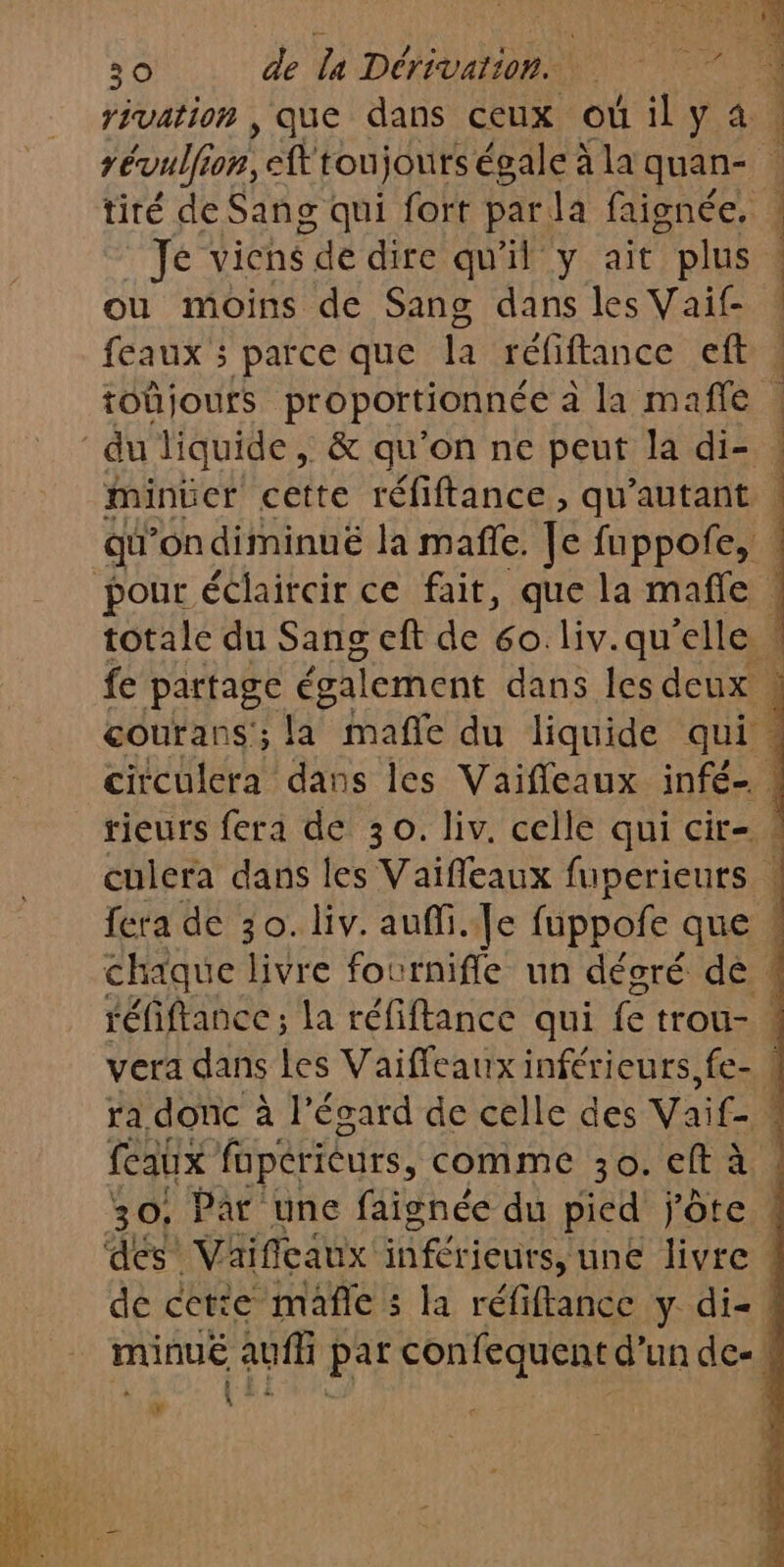 Je viens de dire qu'il y ait plus ou moins de Sang dans les Vaif- feaux fapéricurs, comme 30. €lt à L' * J