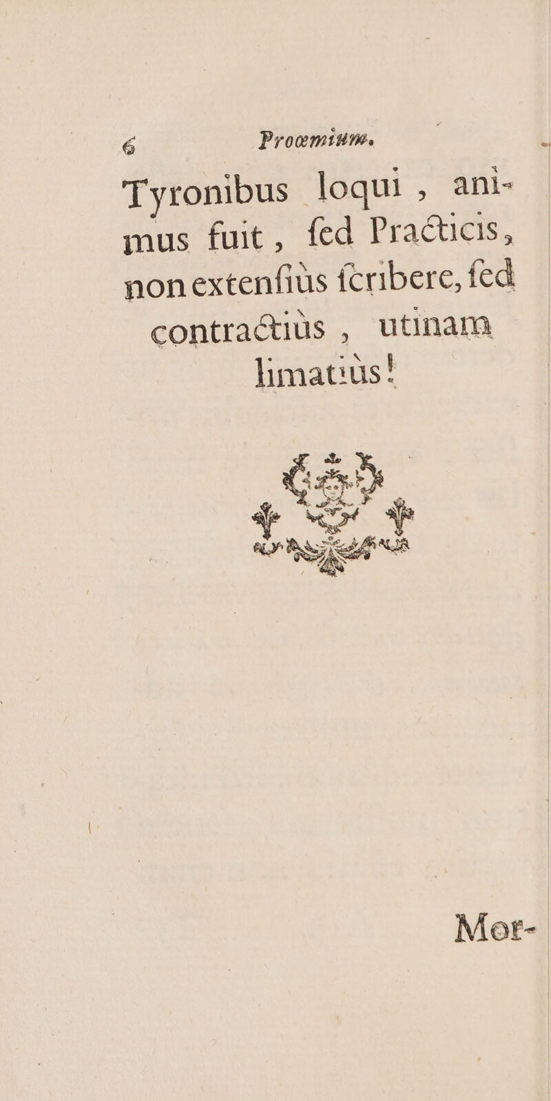 Tyronibus loqui, ani- mus fuit, fed Pracucs, non extenfiüs fcribere, fed contra&iüs , utinam limacus! T) LaEA, c Mot-