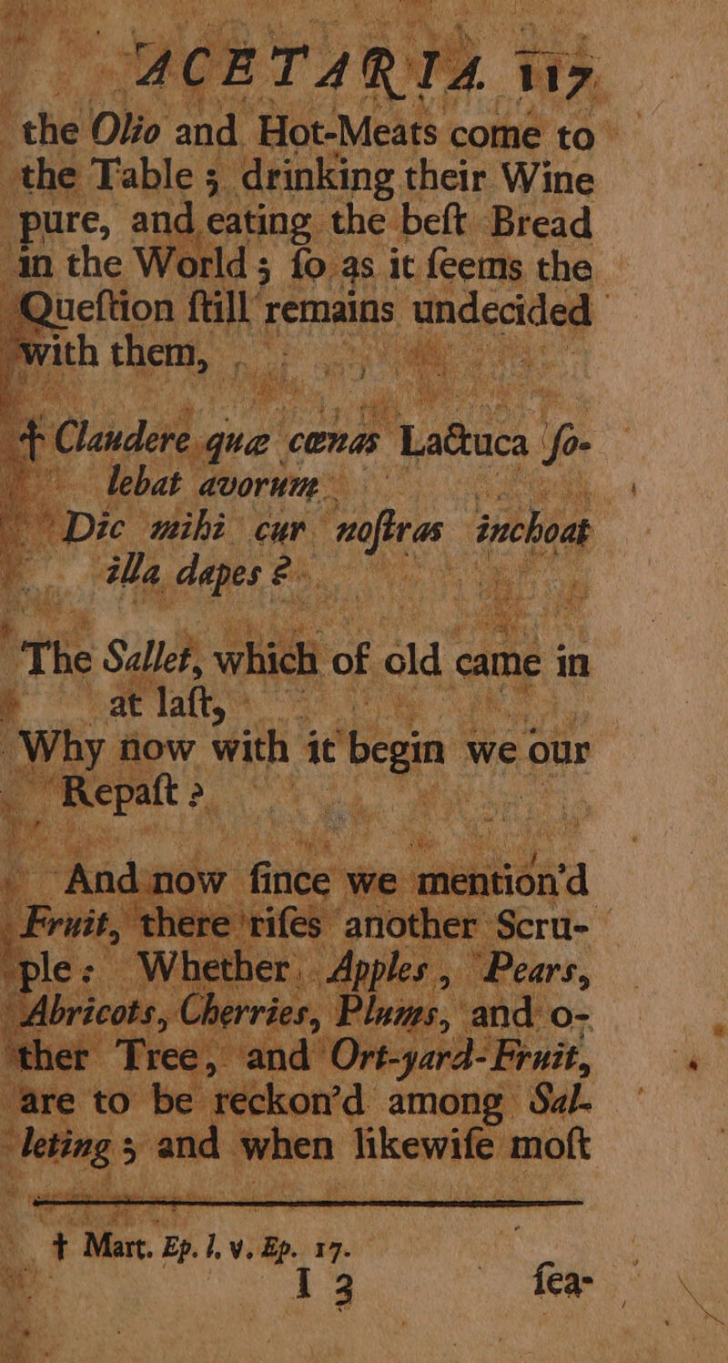 Be sitehece' cones Latuca, fe ee lebat | avorune. ee 4 Dic mihi cur ae incloat 7 apes: ae wine oe 3 “The Sa i whi ch of ald ¢ came in = : vat pag tore = fed oh Bare