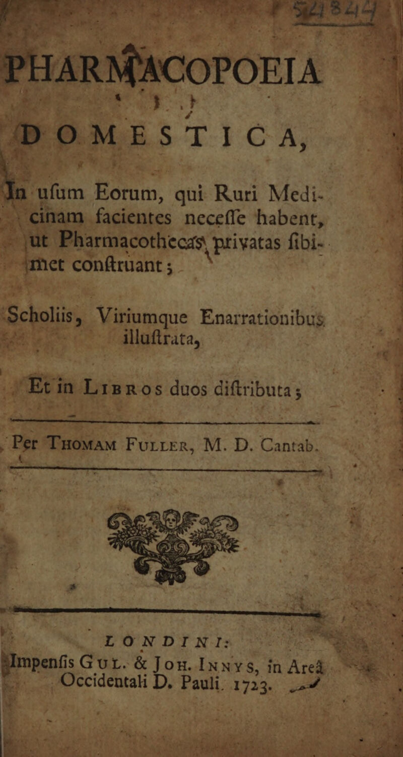 : ^  s |DOMESTICA, IN | n ufum Eorum, qui Ruri Medi- ; : .. cinam facientes neceffe habent, Ld im Pharmacothecas privatas fiDbi-.— ^. met conftruant ; ; Scholiis, Viriumque Enarrationibus Y E. illuftrata, fn  (eS T cs | *  r. Et in Lisnaos duos diftributa; Per TmowaM Furrrn, M. D. Cantab. —'. 1 t Y  LONDINI: ESTPI o uS, mea Gor.&amp;]oxu. Ixxvs, in Ared- E Occidentali D. Paul 1723. 24445 9 » - t ! UPS EV. : CE CRM PT ai DRE BL * po zr MEE EST Uu RI Erba e ] au. um. h. 22 hé 2i x ACZT. $E det: s . » v ome C