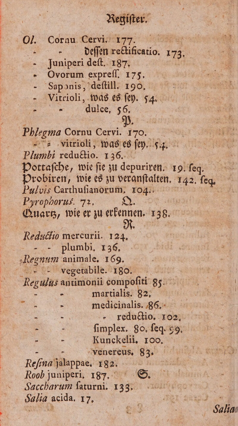 - Juniperi deft.. 187. - Ovorum exprefl. 175. - Sapanis,'deftill, 190, —Vitrioli, was es ſey. 74. r — dulce, 56, „ ‚virrioli, was es ſey. 5. Plumbi reduBis: 136. Pulis Carthuſianorum, T04.: Pyropnorus. 72. =, e - .- plumbi, 136, Mees vegetabile. 180. Fegulus antimonii compofiti 89. martialis. 82. 8 medicinalis. 86. 5 redudtio. 102. - FKEunckelii. 100. venereus. 83. Refi na Bälappae, 182. 8 Noob juniperi. 187. S. Saccharum ſaturni. 133. Salia acida. 17. 0 — und