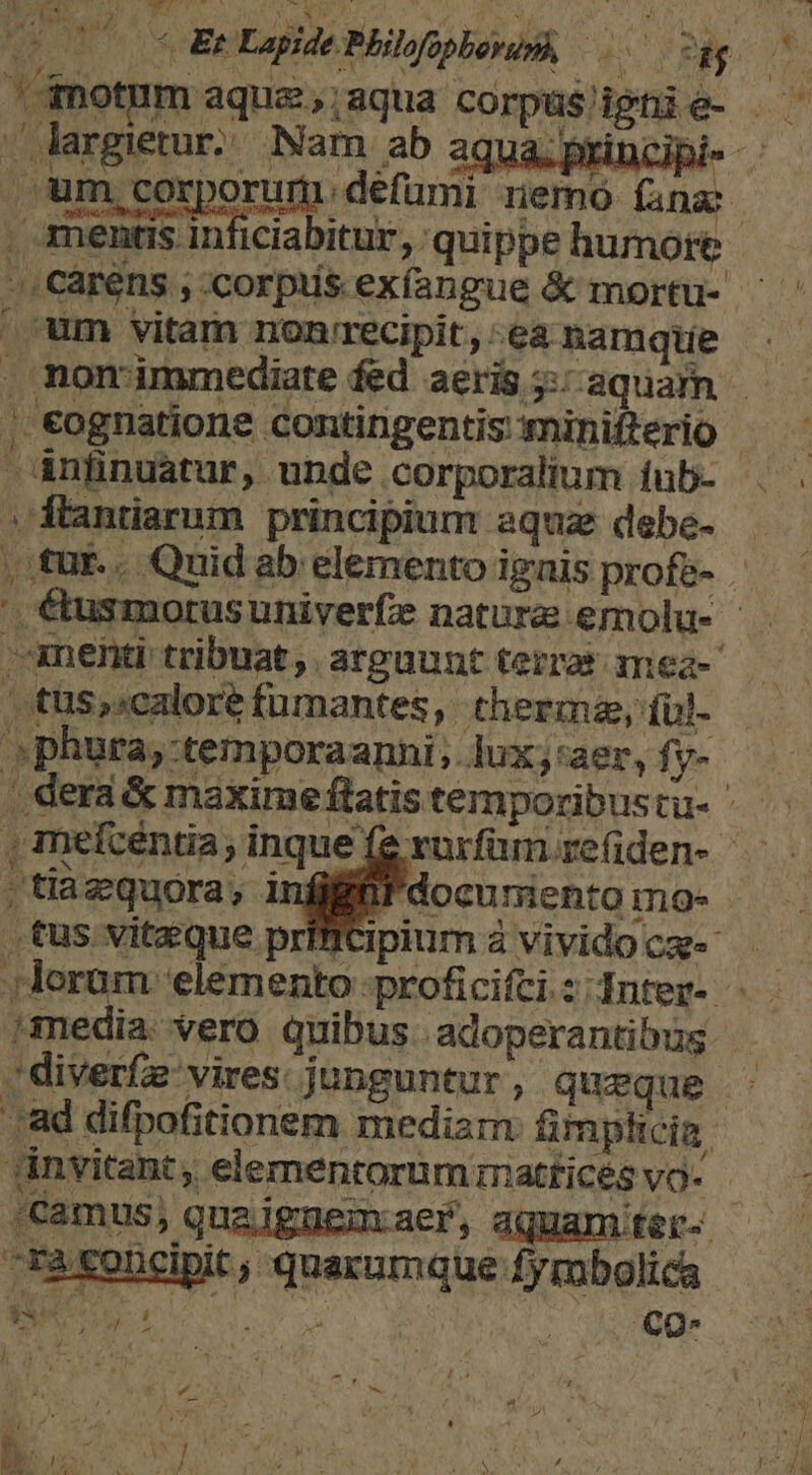 (17 tHEtLapideBlilopbér 00 ag 'dmotum aquz;;squa corpus/ignie- ^ A IE TI Mon cipit, qua m» LA