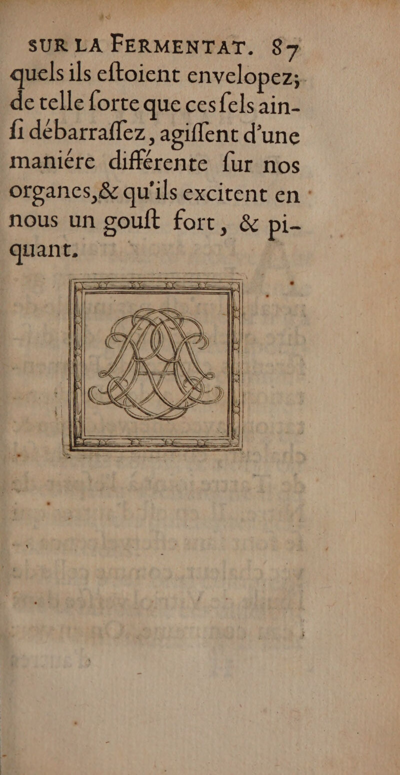 quels ils eftoient cnvelopez;. de telle forte que cesfels ain- {1 débarraflez, agiflent d’une maniére différente {ur nos organes,&amp; qu'ils excitent en : nous un gouit fort, &amp; pi- quant.