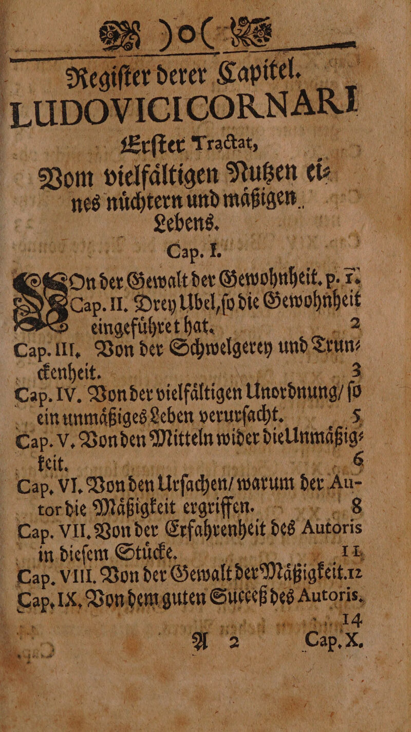 à * Sy ; ane | à 7 di Ei hi di NT. X. ‘en Ei } cina Tradat, Mu Vom vielfältigen Nutzen . | nes nuͤchtern und mäßigen. ! Lebens. ou mi oi sii ? „„ of On der Gewalt der RT, p. Ti EN) Cap. II. Drey Ubel, fo die Gewohuhei &gt; eingefuͤhret hat. can III. Von der Schwagereh und Sin ſckenheit. :4 Cap. IV. Bonder vielfältigen Unordnung / : ein unmaͤßiges Leben verurſacht. Cap. V. Bonden Mittel wider ici a mb) a | Cap. VI. Bon den urſchen warum der, Au- 95 tor die Maͤßigkeit ergriffen. | Cap 1X, Bi n me en A A Fed do ni st tf) Bert | ae ei je 1 3 f . ae Fr NR 4