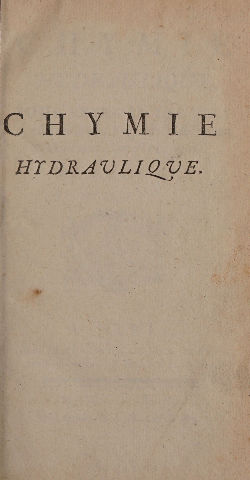 CHYMIE HTDRAVLIQUE.