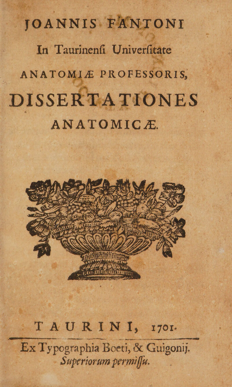 Ee. b In Taurinenfi Uiiveie ANATONM PROFESSORIS, DISSEKTATIONES. ANATOMIC E.  | WS P ti irr et $677 T - ex EUR PE E dps E, em Hr » ORE d a £O MP. 7 (S 75 wl. A&amp;URILNI, 1701. m —— -Ex Typographia I Boeti, i &amp; Guigonij. Superiorum prone.