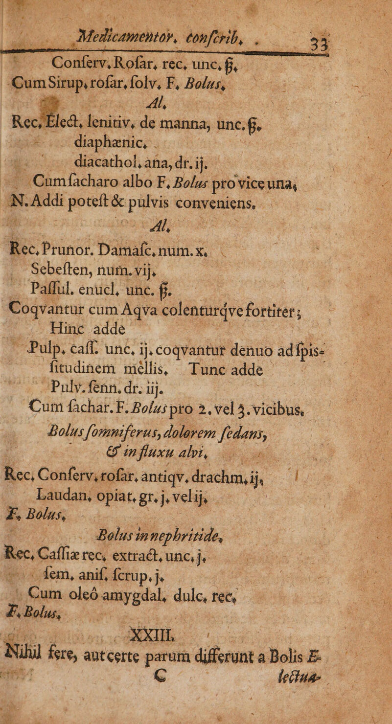 pode rec, ue * j LM Sirup. rofar, folv, F, Bolus, e HP. LATO teda. -riüo, de manna; unc.f. - diaphenic, . |n diacathol, ana, dr. ij. — :Cumfacharo albo F, Bo/u; t pro Vice ura, idi et ripis poA conveniens, id Ao BS pud Damafc, num. x . Sebeflen, num. vij, .. Pafful. enucl, unc. f. EO ud cum Aqva colentirQve fortiter; i Hinc adde . Pulp. caff. unc, ij. coqvantur denuo ad fiis fitudinem mellis, Tunc adde | Pulv.fenn. dr. iij. Cum fàchar. F. Boluspro 2.vel^.vicibus — Bolus Jfommiferus, dolarem fedans, Ar im fluxu ali, Rec Conferv, rofar, antiqv. drachm, ii ij (du Laudan, opiat, gr. veli B» £F * Boln fe | | Bolus in mephritide, Re Cafliz: rec, extract, unc jy .. dem, anif, Ícrup,j. nm oleó smygdal, dne ree Z, Bolus, ' XXHLO . i Rui fere, a aut certe parum diffsrunt a Bolis £- em C dap ae