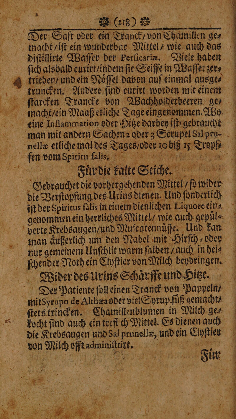 — = 689 25 „ ſich alsbald curirt / indem fie hy ©. 3 8 ws. av — olderbeeren ger 1 ſtarcken Trancke von Wach \ Sn dom in Spiel ſalis. Für die kalte Stiche. „Gebtaachet die vorhergehend en Mi ktel die Verſtopfung des Mig dienen. Und fi onderlich iſt der Spiritus ſalis in einem dienlichen Liquore ein⸗ verte Krebsaugen und Diufegtennüfle. Und kan nur gemeinem Unſchlit warm ſalben / auch in hei⸗ Wider des Urins Schärfe und Hitze. ſtets trincken. Chamillenblumen in Milch ge⸗ RE n nn ee 7