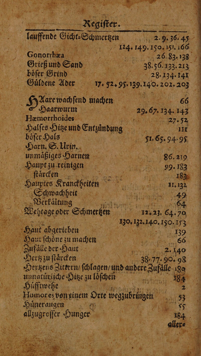 Kan: err r neee 4 ‘ tty n 5 0 1 4 7 Cae = + RE * ‘ = ee :  +3 8 ee ae 149. 150, 15,166 ono . ix Rn “= ER 83. 138 Grieß und Sand eae 3. 56.133.213 boͤſer Grind . yYarewanfne machen Si igs 66 e 5 . 27.52 ER enen , Ae Harn. S. Urin. BL | 5 unmäßiges Harnen ph i k 85. 219 | Same a tg ſtaͤrcken e 2 7 — 0 ‘ Pe * Webern Samaten Re 1.23. IR 70 a Be 132.140, 150.153 i ae Jufaͤlle der⸗ Haut e i aie 2 2. Hertz zu ſtarckenmn Hertzens Seer mn oe 180 unnatürliche Hitze au lochen e 184 Humores von einem Orte a Huneraugen e u 8 4 Py rene oe 12 5 23 ee 5 * Kas — ‘ * t * x ‘ % % 4 sees . 2 » oy . ** x ; j 4 Eu a , f 2 i | | 2 SS an dl a a