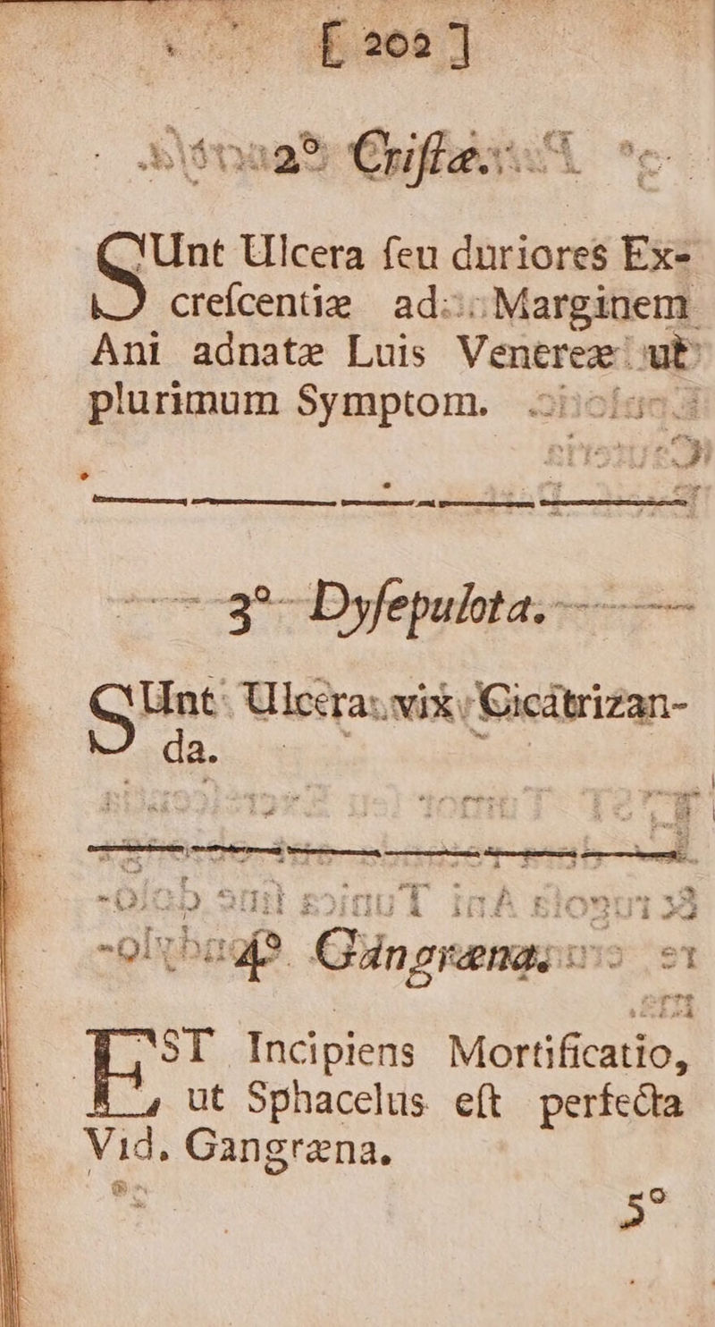 bi  Ww Ll Unt Ulcera feu dnriores Ex- creícentie | ad: Marginem. Ani adnate Luis Venere ut plurimum Symptom. |.5565í55s Ld [cie] * 3? x Dyfepu lot as redicidad) oe Ulccra: A*NIXU Gicátrizan- da. j »  — »* wem tow , *z  et  e us H 3 E: ; Dir x; eG i. vae riis |.S1 ert ev SEHR Incipiens Mortificatio, ut Sphacelus eft perfecta Mi Gangrana. xS