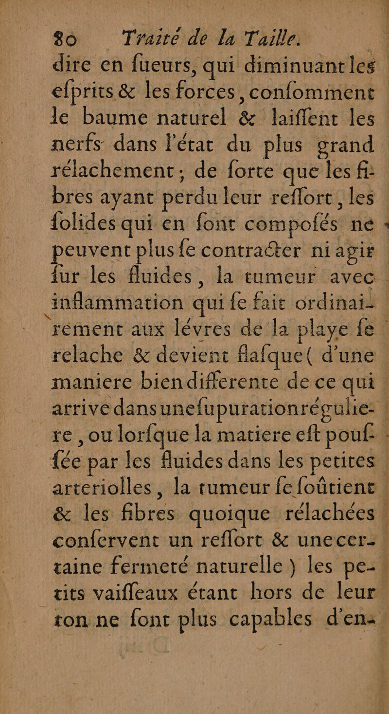 le baume naturel &amp; laiflent les rélachement; de forte que les fi: bres ayant perdu leur reflort, les {olides qui en font compofés ne UM Ÿ FE