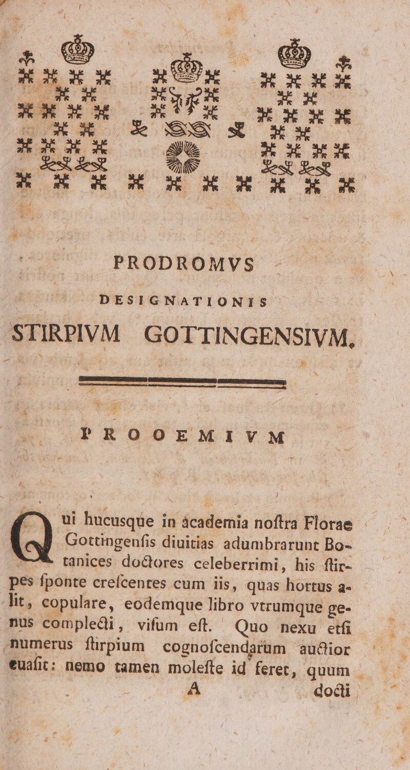 DESIGNATIONIS STIRPIVM GOTTINGENSIVM, -— GBBARISET NISUS ATP ISR ERR. usc] PROOEMIVM ui hucusque in ácademia noftra Florae - Gottingeufis diuitias adumbrarunt Bo- tanices doctores celeberrimi, his flir- pes fponte crefcentes cum iis, quas hortus a- lit, copulare, eodemque libro vtrumque ge- nus compledi, vifum eft. Quo nexu etfi umerus fürpium cognofcendatüm audior euifit: nemo tamen molefte id feret, quum .