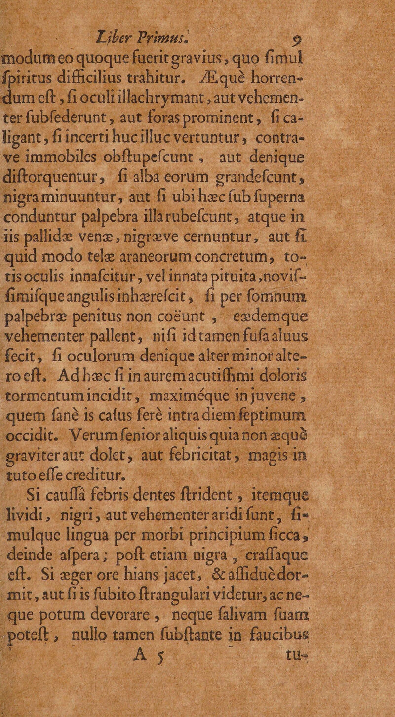 rit gravi | cer fubfec erunt, aut vomipent fiea- i ligant ; fiincerti hucillucvertuntur, contra- diftorquentur, fi albà eorum grandefcunt, — nigra minuuntur , aut fi ubihec fub fuperna | : conduntur palpebra illarubefcunt atquein - iis pallidze venz ,nigreve cernuntur, aut fi. Set modo: tele raneorum concretum, t citur vel innata pituita novif- onc rad qb TUE fufa tormentum Vcidisd a iip | | Aun. fane i is catus feti intra s. B ierai dior an I pum e von iar E jai TURNS per. ande principi deinde. afpera ; poft etiam nigra eft. Si eger ore hians jacet, &amp;af fnit, aut fiis fubito ftrangulari videt que potum. dgrcire , neque faliv