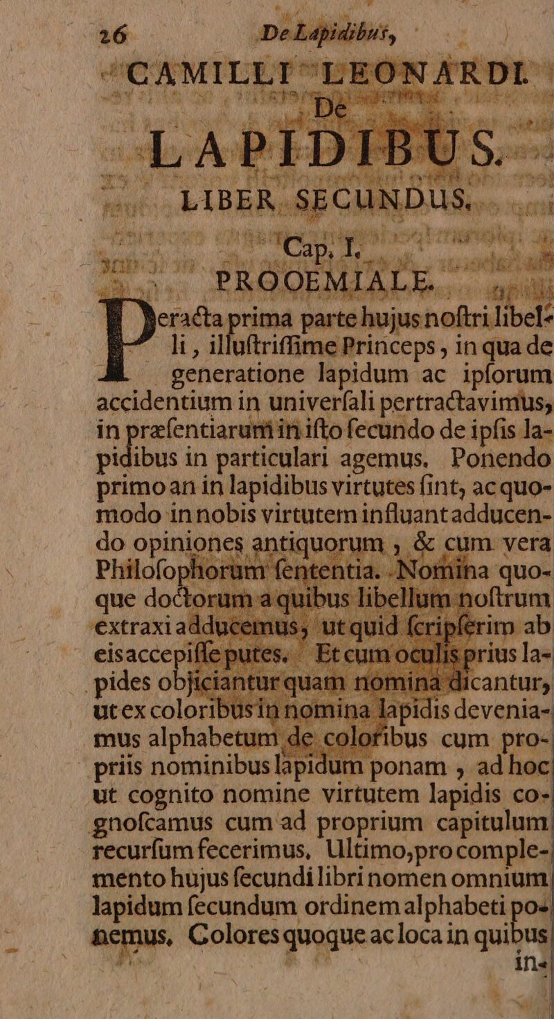 s 4l Hg ( ; j i 3 à wo n » P IDE Uu LIA CKAMIL duo x rp j REN sow MP n j fm Ss WM * e à MIS Jeracta pr hujus noftri libel- gnofcamus cum ad proprium capitulum. recurfumfecerimus, Llltimo;procomple- mento hujus fecundi librinomen omnium. lapidum fecundum ordinem wagen mus, Coloresquoqueacloca in quibus [^ IPS ini '