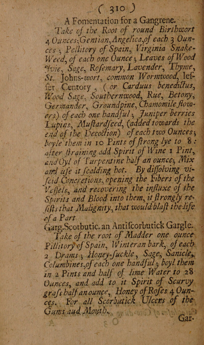 N ; y Wes hae bee ee ee ER € g . vi . ¥ ¥: y 310 i ‘ iy 2 uw 4 WF ; “a ; &gt; &amp; Fomentation for a Gangrene.» Lupios, M ead of the Mabgnity, that would blaptbesife. -