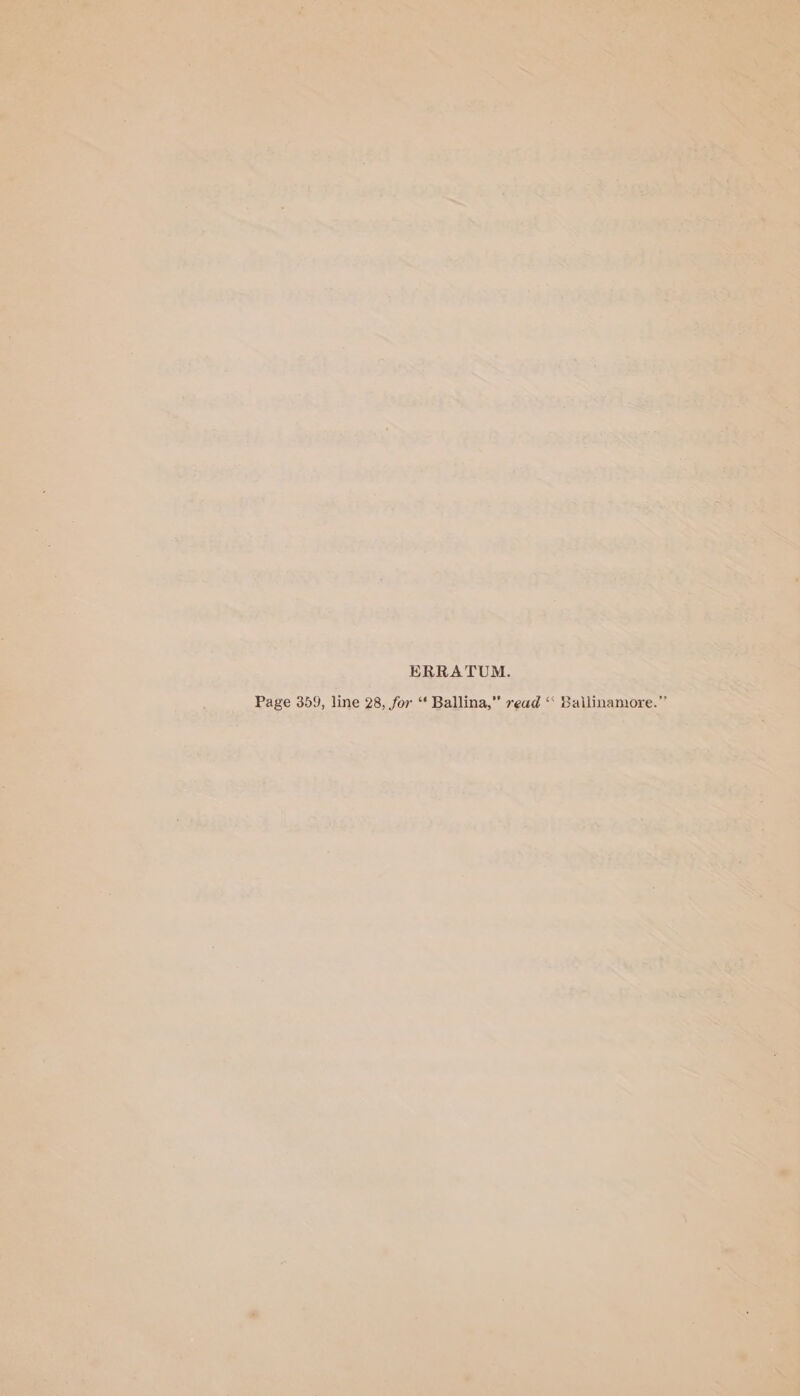 ERRATUM. Page 359, line 28, for “‘ Ballina,” read “ Ballinamore.”’