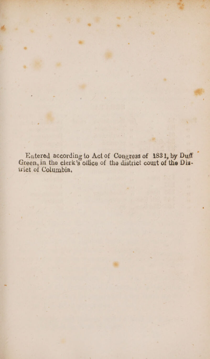 Entered according to Act of Congress of 1881, by Duff © Green, in the clerk’s oilice of the district court of the Dis- twiet of Columbia.