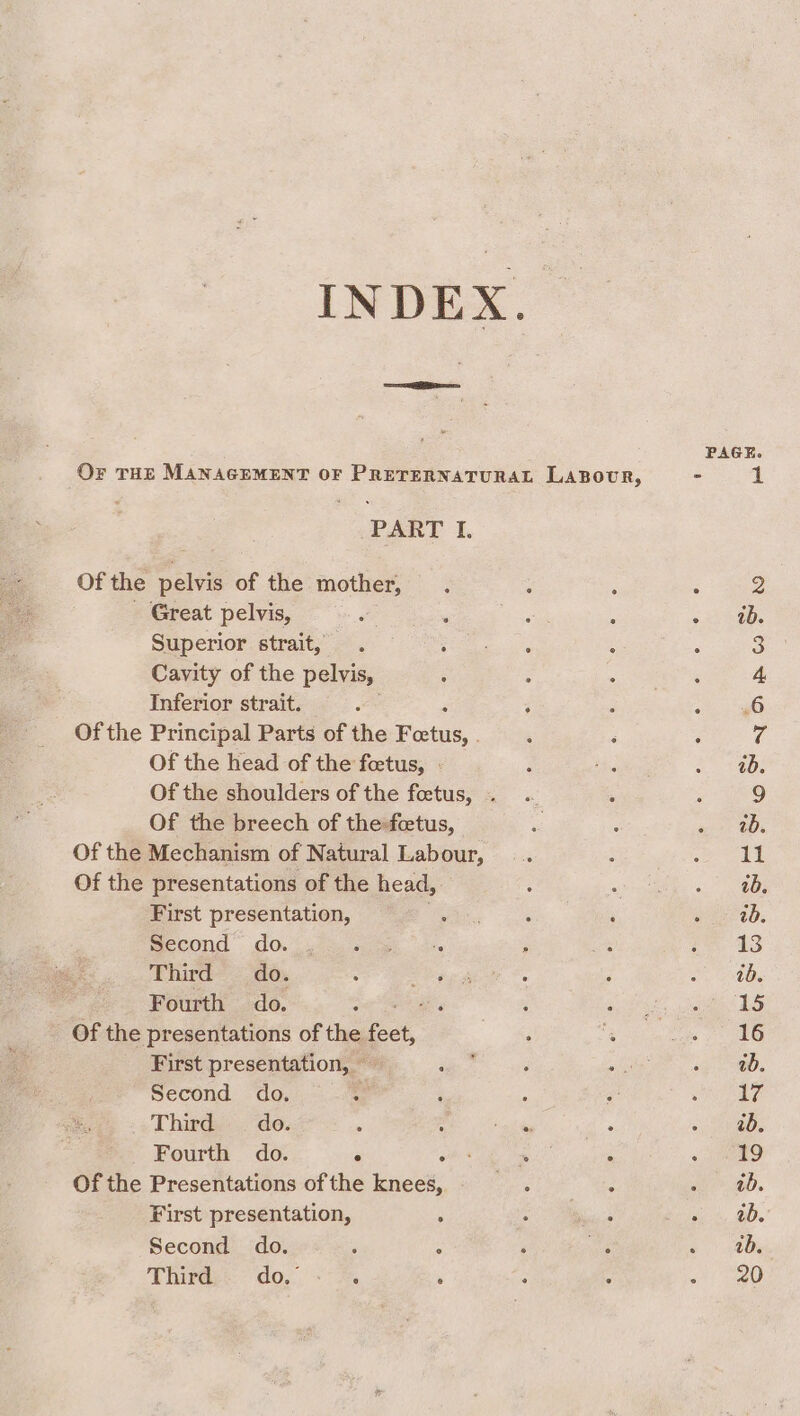 PART I, Of the pelvis of the mother, Great pelvis, Superior strait, Cavity of the pelvis, Inferior strait. ! Of the Principal Parts of the Fou, Of the head of the foetus, - Of the breech of thesfcetus, Of the Mechanism of Natural Labour, Of the presentations of the head, First presentation, Second do. Third do. Fourth do. Of the presentations of the feet, First presentation, Second do. Third do. : Fourth do. ° é Of the Presentations of the knees, First presentation, ; Second do. :