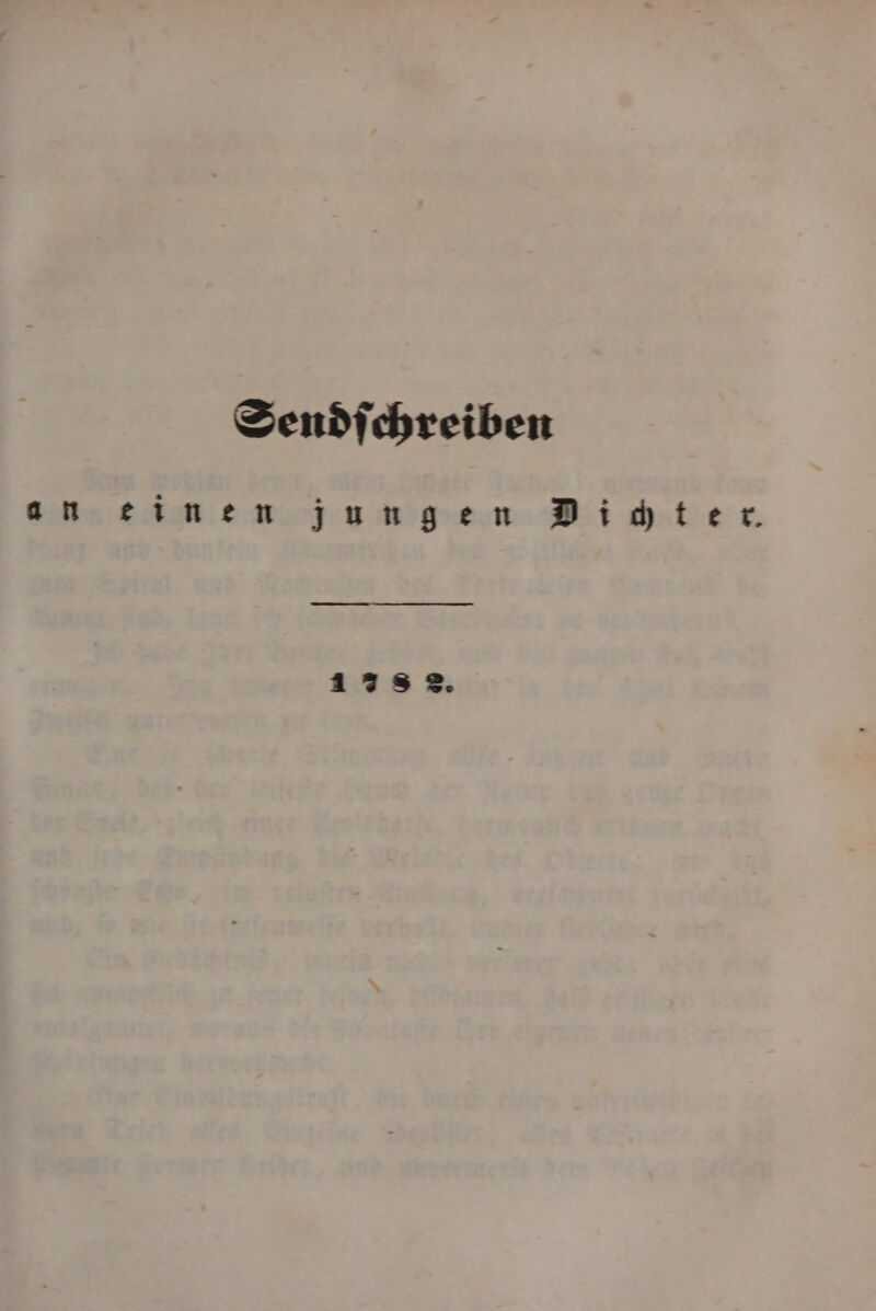 Sendſchreiben an einen jungen Dichter. 1288.