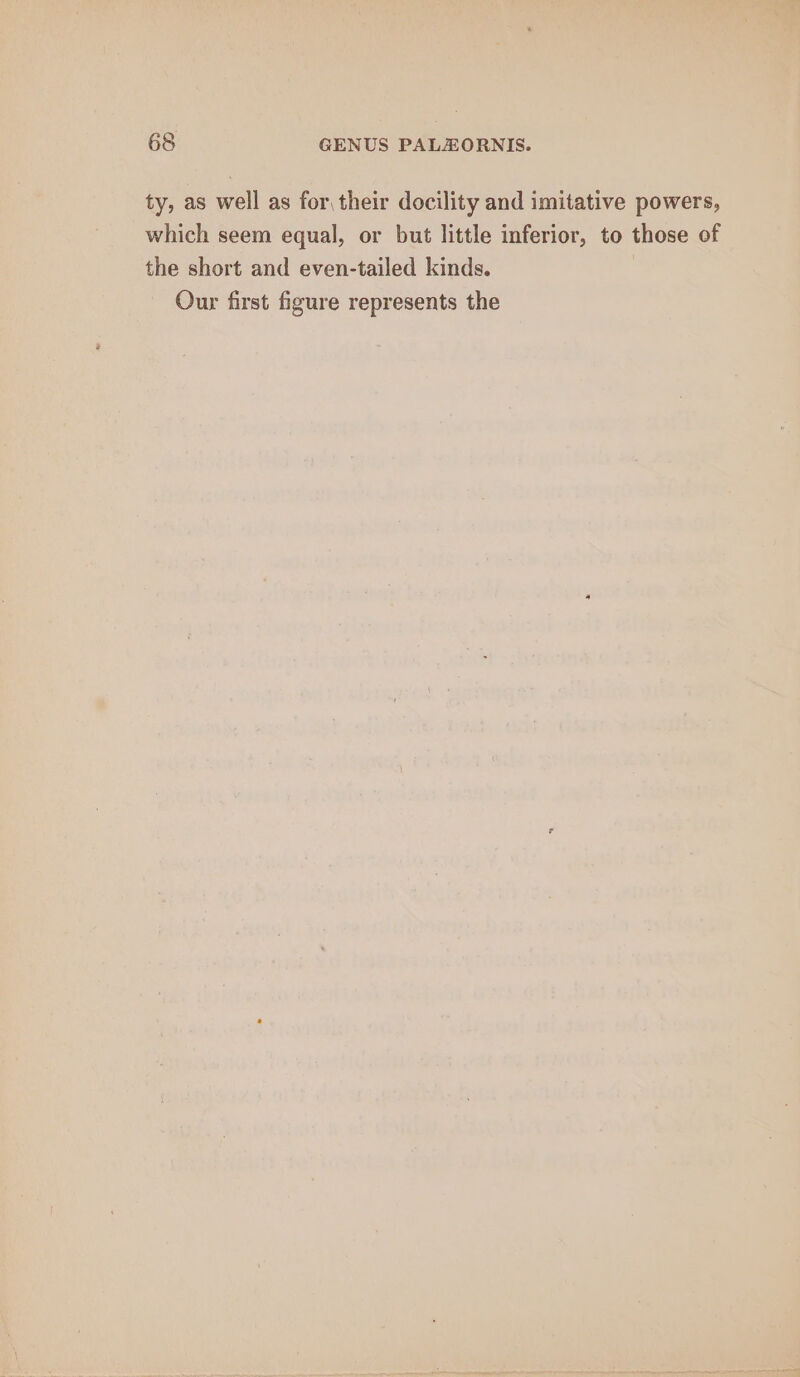 ty, as well as for, their docility and imitative powers, which seem equal, or but little inferior, to those of the short and even-tailed kinds. Our first figure represents the