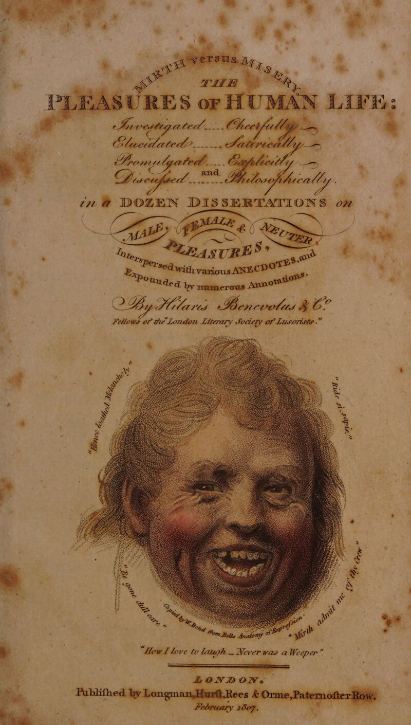 erry . , adic Ma, ee TUNE : “ty o's Le wil... Cheek le Cutt Re re a Zz —&gt; Dive ai 2 hs. thevally. tz @ DOZEN DIS SERTATIONS oz = / LER Ps ate hn SURES” oo. f Ex, Se@-with various ANECDO™™ Onnded by nmtherous AnDo™ By Hila res Mbyrendas BE” Fellows of the’ London Literary Society of Lusoristy .” %