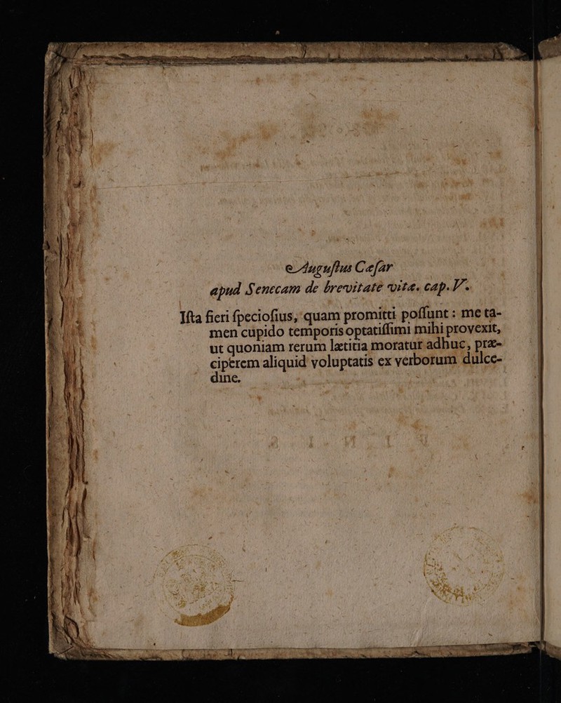 e Zuguftus Cefar apud Senecam de brevitate vota, cap. P. Ifta fieri fpeciofius, quam promitti poffunt : me ta- men cupido temporis optatiffimi mihi provexit, ut quoniam rerum lxtitia moratur adhuc, pra-