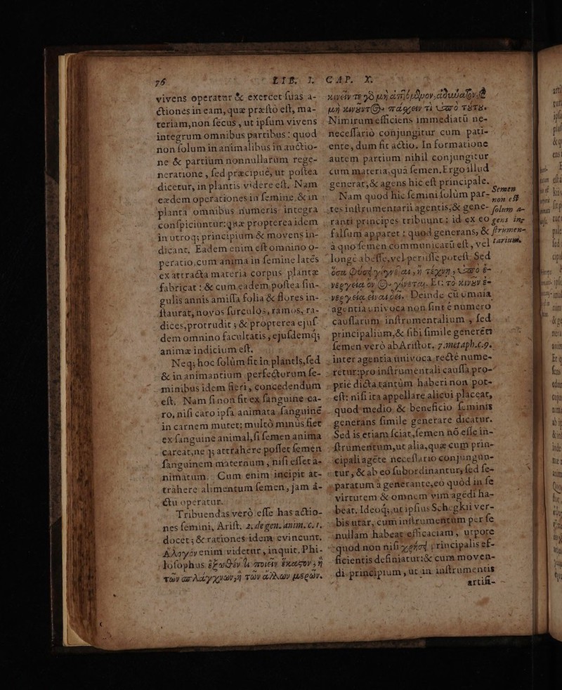 ———À M HÀ € V gne ave mtt Am en p PIN teen qc ae ue inmemor menm mm cens ; 3 Par r : j : * aub. ex 76 Ae SN vivens operatur fc exercet fuas a- ctionesin eam, qua praftó eft, ma- teriam,non fecus , ut ipfum vivens integrum omnibus partibus: quod non folum in animalibus in auctio- ne &amp; partium nonnullarum rege- ncratione , fed pracipue, ut poftea dicetur, in plantis videre eit, Nam planta omnibus numeris: integra confpiciantür:qaz propterea idem in utroq; principium &amp; movens in- dicant, Eadem enim eft omnino o- peratio,cum anima in femine latés exattracta materia corpus plante fabricat :&amp; cum eadem poftea fin- gulisannis amiffa folia &amp; flores in- ftaurat, novos furculos, ramos, ra- dices,protrudit ; &amp; proprerea ejuf. dem omnino facultatis; ejufdem; animz indicium elt. Neq;hoc folüm fit in plántls,fed &amp; inanimantium perfe&amp;dtorum fe- minibus idem fieri, concedendum e(t, Nam finon firex fanguine .ca- ro, nifi caro ipfa animata fanguine incarnem mutet; mulcó minus fiet ex fanguine animal,fi femen anima careat,ne ]; atctahere poffec femen fanguinem adaternum ; nifi effet a- nimatum.- Cum enim incipit at- trahere alimentum femen; jam à- Ctu operatur. Tribuendas veró effe hasactio- nes femini, Arift. 2/de gen. anim. 6. T. docet; &amp; rationes idem: evincunt. AAayóv enim videtur , inquit, Phi- lofophus ££ Qty Qu zr. EX et 0V 5 9 T6 ar Adiy xjravy 79V aav que gar. CAM S iyeiy TE nO tfj dsl udvov.dduba ovd ud xiva (Qs ardore TÀ Coro TSTR- Nimirumefficiens immediatü ne- neceffarió conjungitur cum. pati- ente, dum fit actio, In formatione autem partium nihil conjungitur cum materia,quàa femen.Ergo illud generat, &amp; agens hic eft principale. Nam quod hic fcmini folüm par- àquofemen commu nicatit elt, v longé abeffe,ve) periiffe poteft; Sed 24,71 T£009 280 £- i Ec 72 :x1y&amp;V £- [7] uud / - cz, Ug yis yégy eie 0v, D)» yaie Tn. agentiaunivoca non finté numero cauffarum. inftromentalium , fed principalium,&amp; fibi fimilegeneree Semta xon c5 inter agenria ünivoca recté nume- retur:pro inftrumentali cauffa pro- prie dictacantum haberinon pot- eft: nifi ita appellare alicoi placeat, quod medio. &amp; beneficio Í; minis genetans fimile generare dicatur. Sed is etiam Íciat,femen nO efle in- (trumentum,ut alia,que cum prin- 'cipaliagéte neceffario conjungun- tur , &amp; ab eo fubordinantur (cd fe- paratum à generante,eo quód in fe virturem &amp; omncm vim agedi ha- beat. Ideoq;;ut ipfius Sch« gkii ver- bis utàr, cum inftrumefitüm pcr fe nullam habeat:efhcaciam , urpore quód non nifi vehi t rincipalis ef- ficientis definiaturi&amp; cum moven- di.principrum , ut in inftruments artifi- wn up Í
