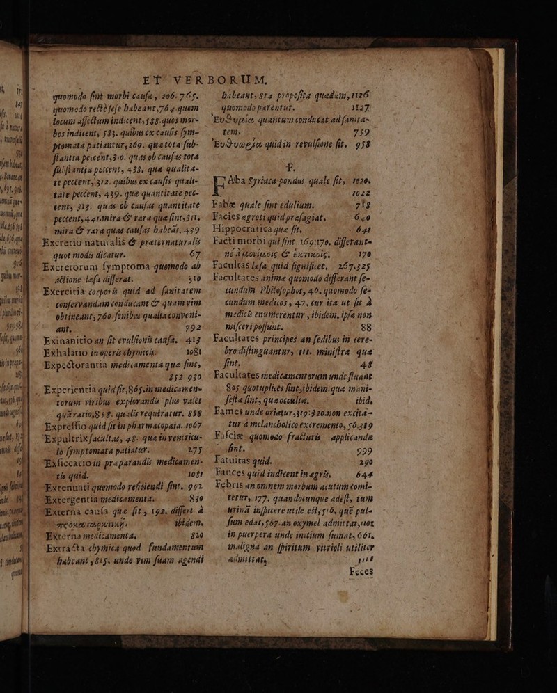 ft. ^ wi l / AM 2 LIT Y «Daun  Vl (7377777 pij TUTTI Ae T; - Ant 96:08 ufi guam ofi 4 TT iy fifth lil, pi TUITU yfit, 02 EU iol ul fn ni, - di mij, T^ pii T J | (quit qu quomodo fint morbi caufa , 206.7 65. quomodo vette fefe babeant, 76 q-quem locum afcétum indient, 5 $8.quos mor- bos indicent, 583. quibus ex caufis [ym- ptomata patiantur, 269. quatota fub- flantta pecent, 3/0. quas ob caufas tota fülflantia peccent, 438. que qualitA- 1e pectest, 312. quibus ex catfis quali- tait pectent, 439. qua quantitate pec- quot modis dicatur. 67 Excretorum fymptota quomodo 4b aclione laf a differat. $10 Exercitia corpori: quid ad. [anitatem confervandasn conducant G7 quain viti obtineant, 760: fenibis qualiaconveni- ant. 792 Exinanitio ay fit evul/iouis canfa. - 413 Exhalatio in operis cbymicis. 1081 Expcétorantia medicamenta que fint, ' $52 920 Experientia quid fit. 8ó5.in medicameu» torque viribus explorande plus vatet quArAtio8 j 8. quslis requiratur. 858 Expreffio quid itin pbarmacopaia. 1067 lo fymptomata patiatur. 27y 'Exficcacioin preparasdis ineditamen- tis quid. 108! 'Extenuati quenodo refiéiendi fint. 992. Extergentia medicamenta. 849 Externa caufa que fit , 192. differt. à TE ÓRAIRLEAIAE ibidem, Extetno medicamenta, $10 Extracta chyiiica quod. fundamentum habeant ,81y. utide yin fuam agendi T. E Aba Syritta pondus, quale fit, 1020. 1022 né Ak£ovíquoie Cf Ex mxcie. 170 Facultas [sfa. quíd figuifiet, | 267.325 Facultates anime quomodo differant fe- cundum Phitofopbos, 46. quomodo fe- cundum uedius , 47. cur ita ut fit à mdicis entiierentur , ibidem, ipfa non mifceri poffunt. 88 Facultates principes an fedibus in «ere- bro diffinguanturs ttt. minifre que fint. 44 Facultates medicamentorum unde fluant 805 quotuplices fintyibidem.que inani- fefle int, que occulta, ibid, Fames unde oriatur3t9:3 20-0n excita - tur d inclancholic excremento, 56.289 Fifcie quomodo fraciura | applicanda fint. 999 Fatuitas quid. 290 Fauces quid indicent in egris. 644 Febris «n omnem merbutn acutum comis tetti, 177, quandocunque adé[l, tum urina injiere utile eftjgió, que pul- fum edat $67.an oxymel admittat,rox in puerpera unde initium. fumats 661. tnaligua an [piritaim. yuvioli utiliter AGI EEA fa pid Feces md - — nee hte aii ns