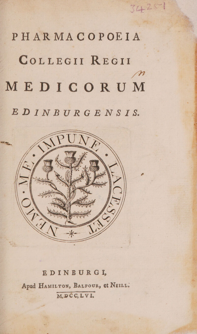 dedo [ PHARMACOPOEIA CorrLEGi: ReGrI | | /m MEDICORUM BEDINBURGENSIS. EDINBURGI, ^ Apud HauirTow, Barrovs, et NriLL. M,2 € C, L V I. m n ile s ede