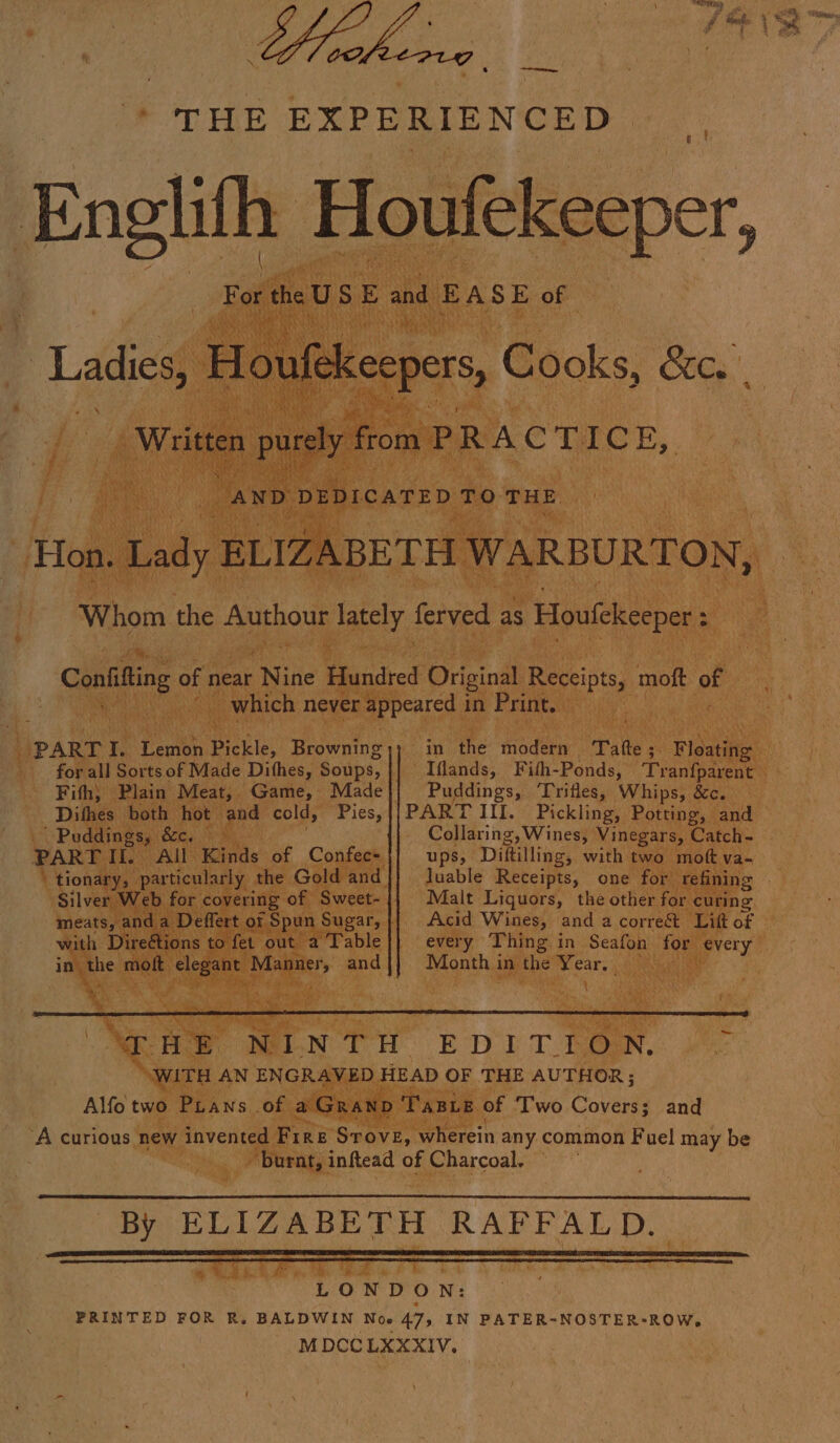 Bis eure ups, Diftilling, | dluable Receipts, ac Hogs ae . Ae L O ND ON: PRINTED FOR R. BALDWIN Noe 475 IN PATER-NOSTER- ROW ! MDCCLXXXIV,