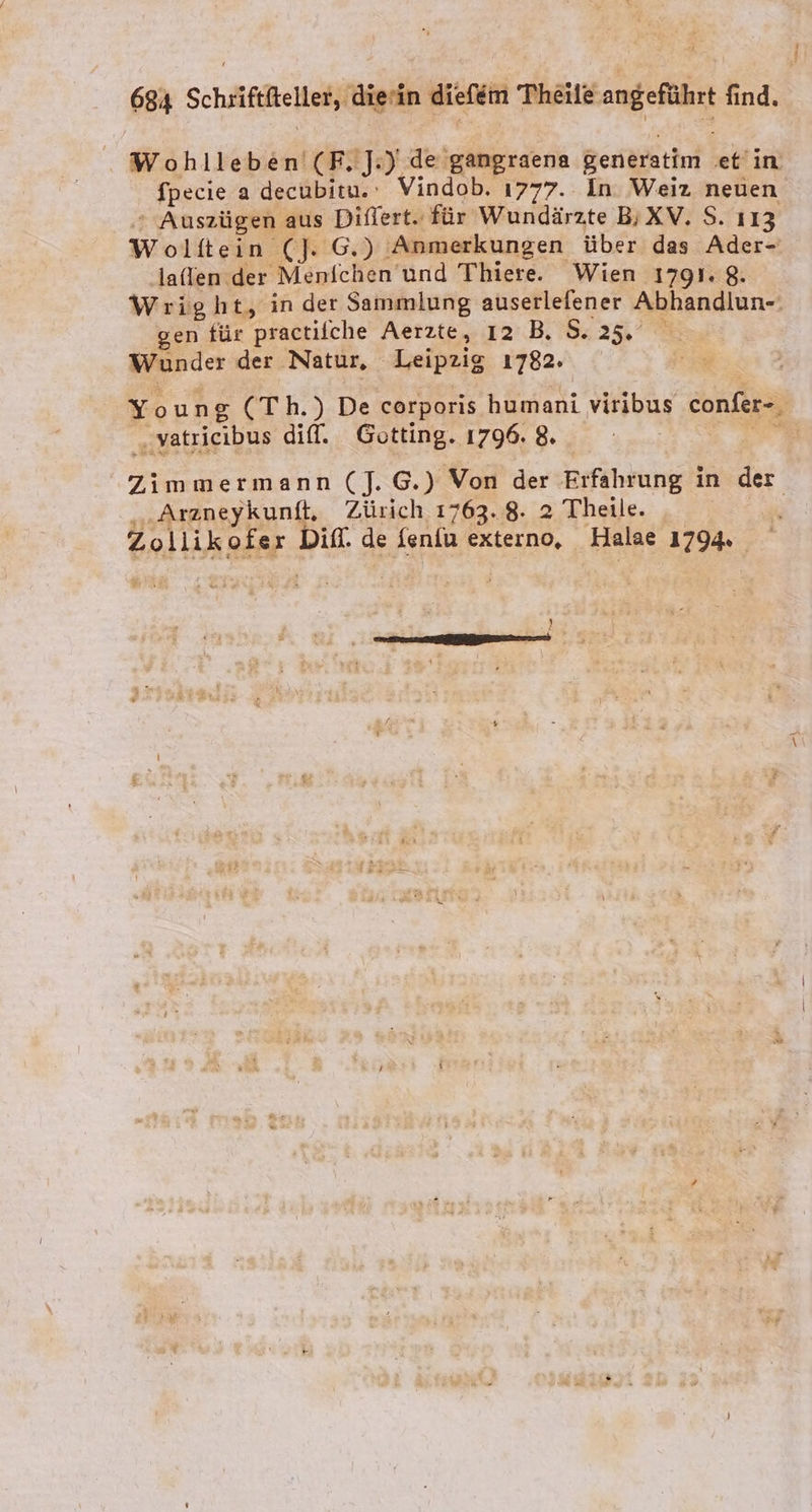 Wohlleben‘(F. ];) de gangraena generatim et in fpecie a decubitu. Vindob. 1777. In Weiz neuen * Auszügen aus Diflert. für Wundärzte B,XV. S. 113 Wolttein (J. G.) Anmerkungen über das Ader- laffen der Menfchen’und Thiere. Wien 1791. 8. Wright, in der Sammlung auserlefener Abhandlun-: gen für practifche Aerzte, 12 B. 8.25. Wunder der Natur, Leipzig 1782. £ Young (Th.) De corporis humani viribus confer-. ‚vatricibus difl. Gotting. 1796. 8. Zimmermann (]J. 6.) Von der Erfahrung in der „.Arzneykunft, Zürich 1763.8. 2 Theile. i Zollikofer Difl. de fenfu externo, Halae 1794. J £ n Ä s «