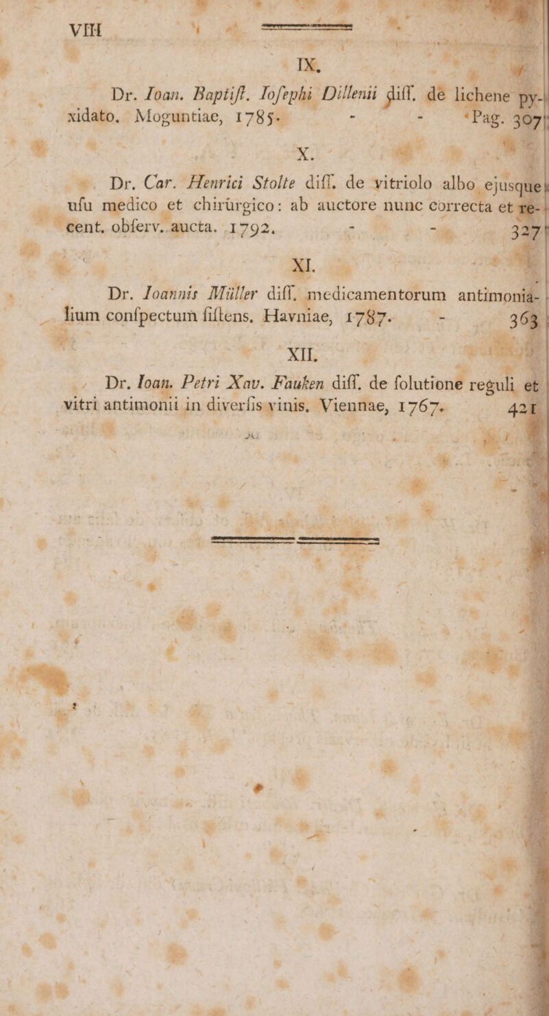 *t* TD Toon. Baptiff. (ages ju PT : ene xidato,. ? Mogaiptiss, m8 ag. 307 m rea rs sw. Dr. Car. irs Stolte go de vitriolo. albo. ufu medico et chirürgico: ab auctore Ee Corr t. obferv.. cta. 1792. í »-: Cr. p - Dr. os ud A sni um conípectum fiftens, Havniae 1787 NER |  ^ inia St a ae oL o DE cna t es » de ? 'XIL- ; u pr &amp;^Dr. Ioan. Petri Xav. Fauken diff. de e o re&amp; vitri antimo ind die e 1 T - omm 4 ^o ,97 E ss | 