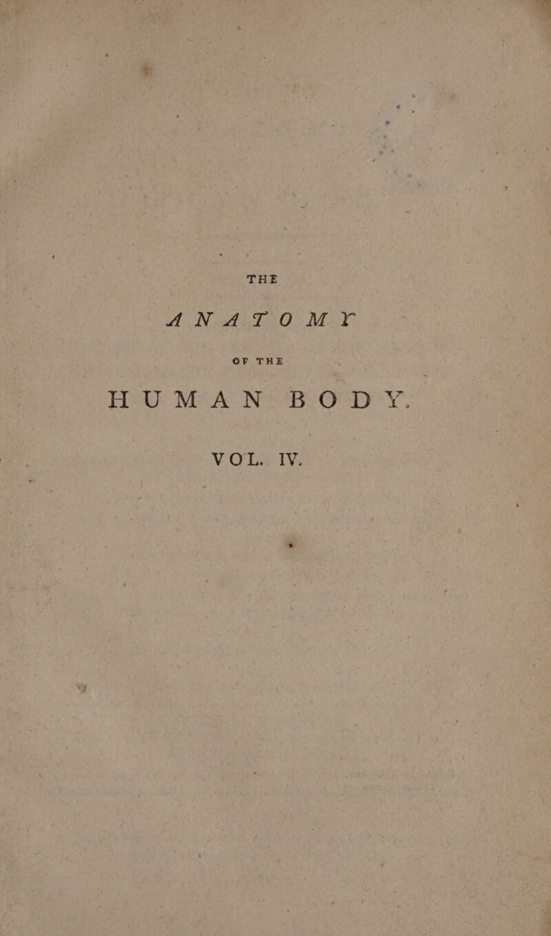 AN As TO, MEAL. OF THE HUMAN BODY. VOL.. IV.