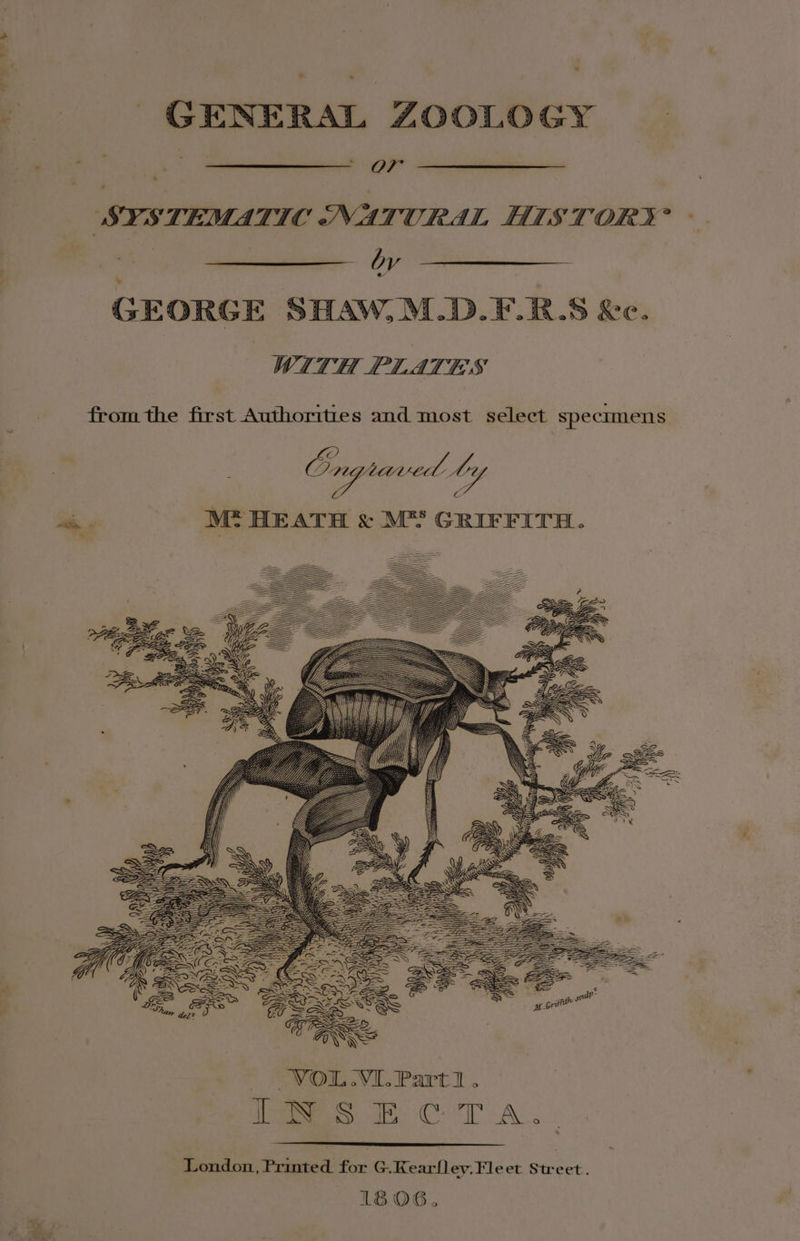 . a s SYSTEMATIC NATURAL HISTORY | by GEORGE SHAW, M.D.F.R.S &amp;e. WITH PLATES VOL.VI.Partl . ieee CT A. London, Printed. for G.Kearfley,Fleet Street. L8OG6.