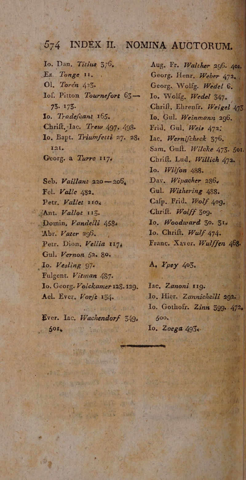 L: M Dan. dris Eh * SEz Eo dana oM E^ Ol. Torén. ns mp | Tof. Piton Tournefort TM S28 28- A Elese Na Mio TED. Tradefcant. T8 5d . Chrift, -Tac. Trew 497» 498. Io. Bapt. Trisfsfert 27. e PI21l.- Georg. a Tore ny ; go; didis of 208, Fel. Valle 482. — | Petr, Fallet 1104 ( has pew c-allót. a2, 3st DR Vater 296. 04. . Per. Dion, Vellia. 1175 Gul. Vernon 52. 80. .. do. Vesling. Jg E d Vitinan 487. Ael. Éver, Vor/t 154. Ever. lac. Wachendorf. ES Solo cT og inia Ww, I n. - lo. Wolfg. ] 'ede. j Chrift, Ebiodibs Weigel. 4 | Frid, Gul, Weis. 47 lac. Wernifcheck. 37 /Sam. Gult. Ud Chrift. Lud, Hill ET ! NT Ls LS Ew i r1 400. 2 js.