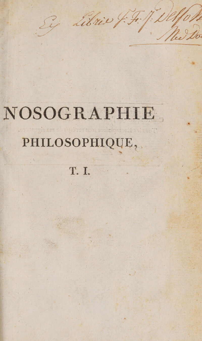 NOSOGRAPHIE. PHILOSOPHIQU PRE LE