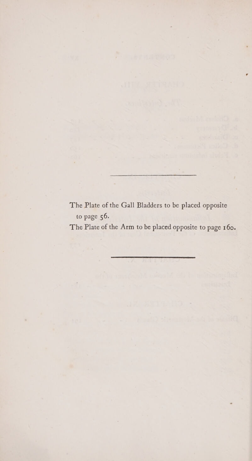 The Plate of the Gall Bladders to be placed opposite to page 56. The Plate of the Arm to be placed opposite to page 160.