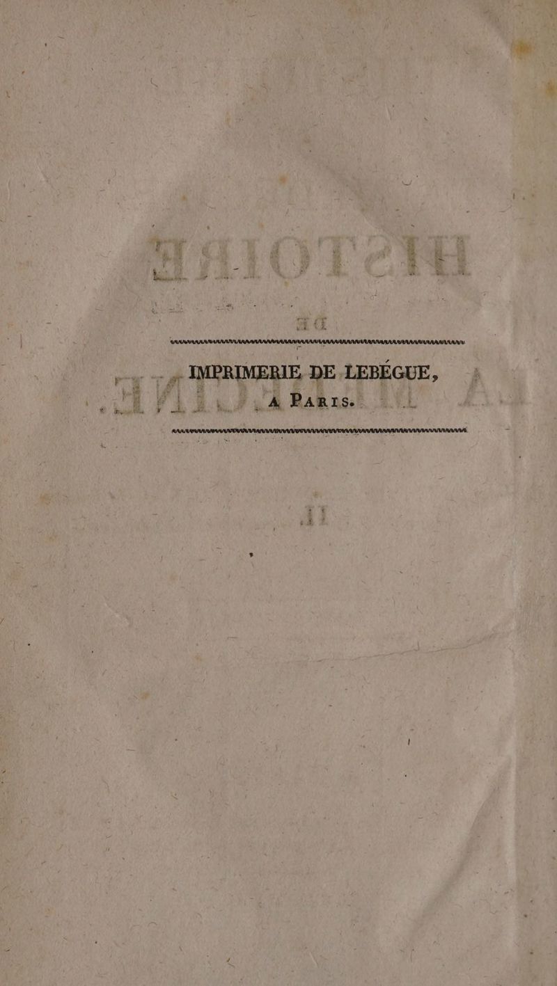 sd L: Y 4 ” “ a 4 \ fi 73 di ar I } [ET A LA ‚ MPRDERE DE. LEBÉGUE, MW Baknse LE Di