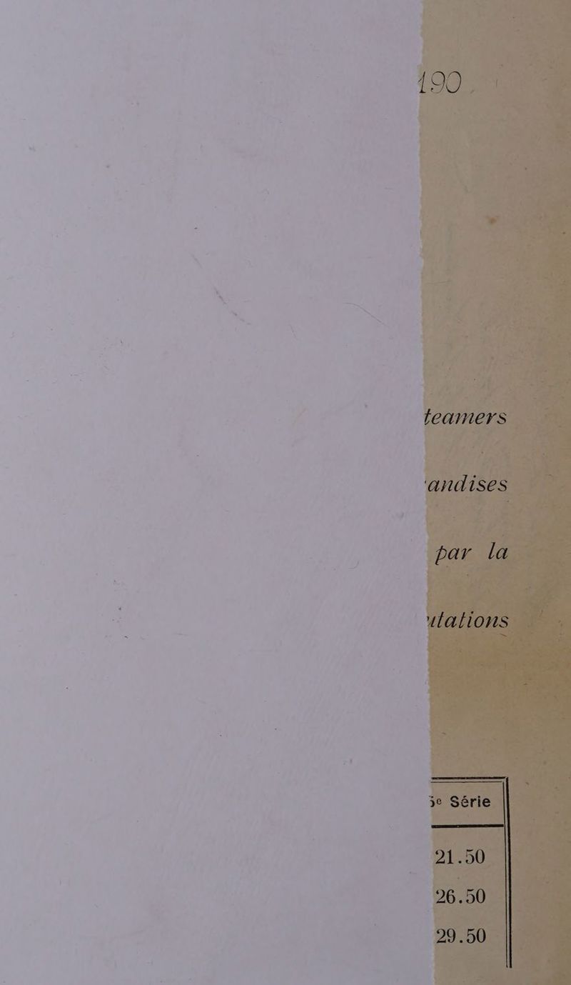 190 teamers 'andises par la ulalions >e Série