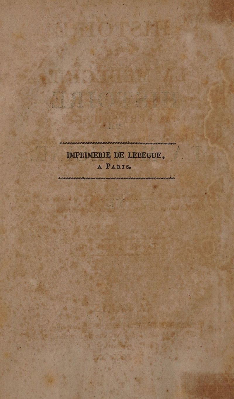 IMPRIMERIE DE LEBEGUE, | A PARIS