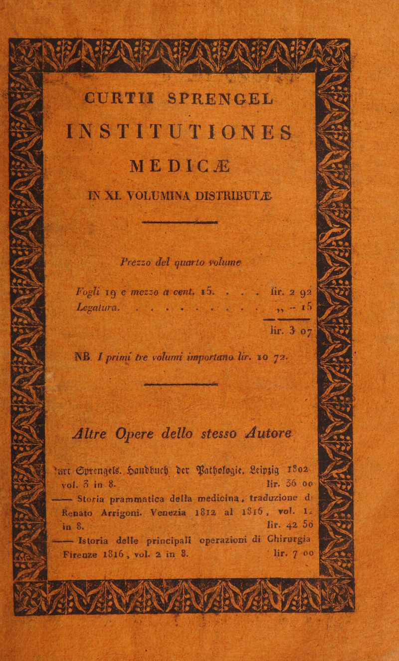 MEDICA d xL YOLUMINA DISTRIBUT,E * Presso) et qune folume aut $8 € mezzo d cent, EX us - dr. ET gi. Legatura. 2 B r^ . : 2. S : : : » us e E E x un /Optngetz. Sogktud bet Spatfelegjt dpi) 1803. i : 2 HR» 20 e * Hr. $6 oo | - Storia prammatica detha dedita; 'traduzione d: Renato. Arrigoni. Venezia 1812 al 1916, vol. 1. P