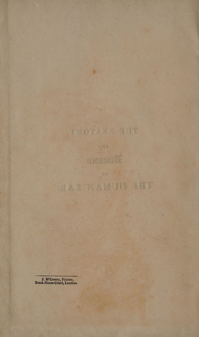J. M‘Creery, Printer, Biack-Horse-Court, London.