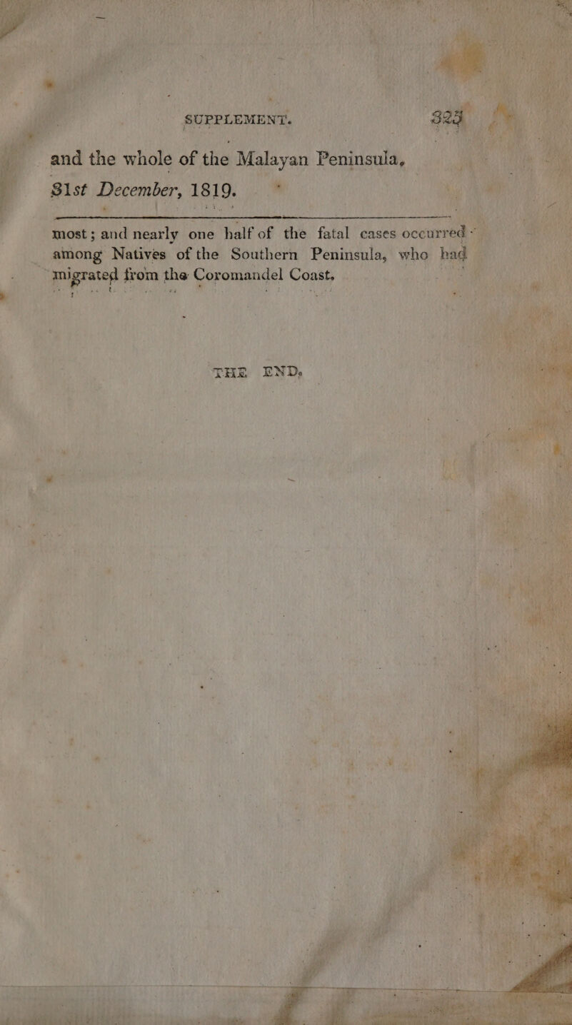 {4 and the a of the Malayan Peninsula, Sist December, 181 9. oe 3 “most; pon eens Myre y Va ey occurred - _ among Natives of the Southern Peninsula, who rs tel from | the Coromandel Coast,