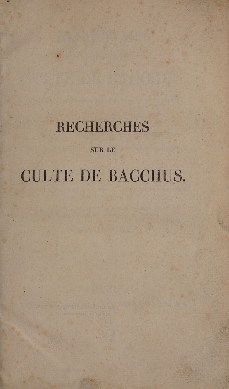 SUR LE CULTE DE BACCHUS.