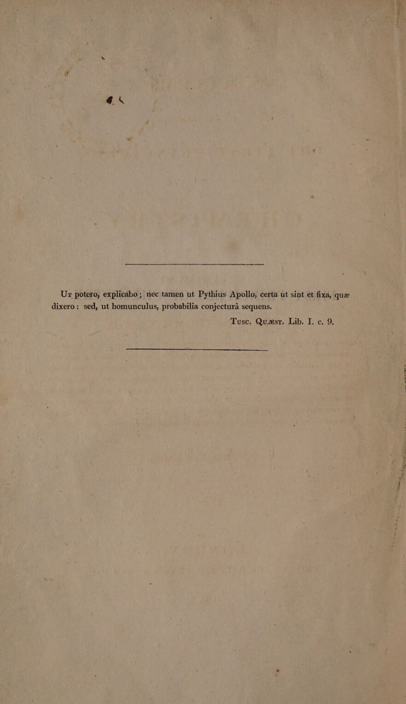 e Us a OOS explicabo; nec canes ut Pythius Apollo, ¢ cert ut abiiai 4 dixero : sed, ut homunculus, probabilia a sequens, a Ab